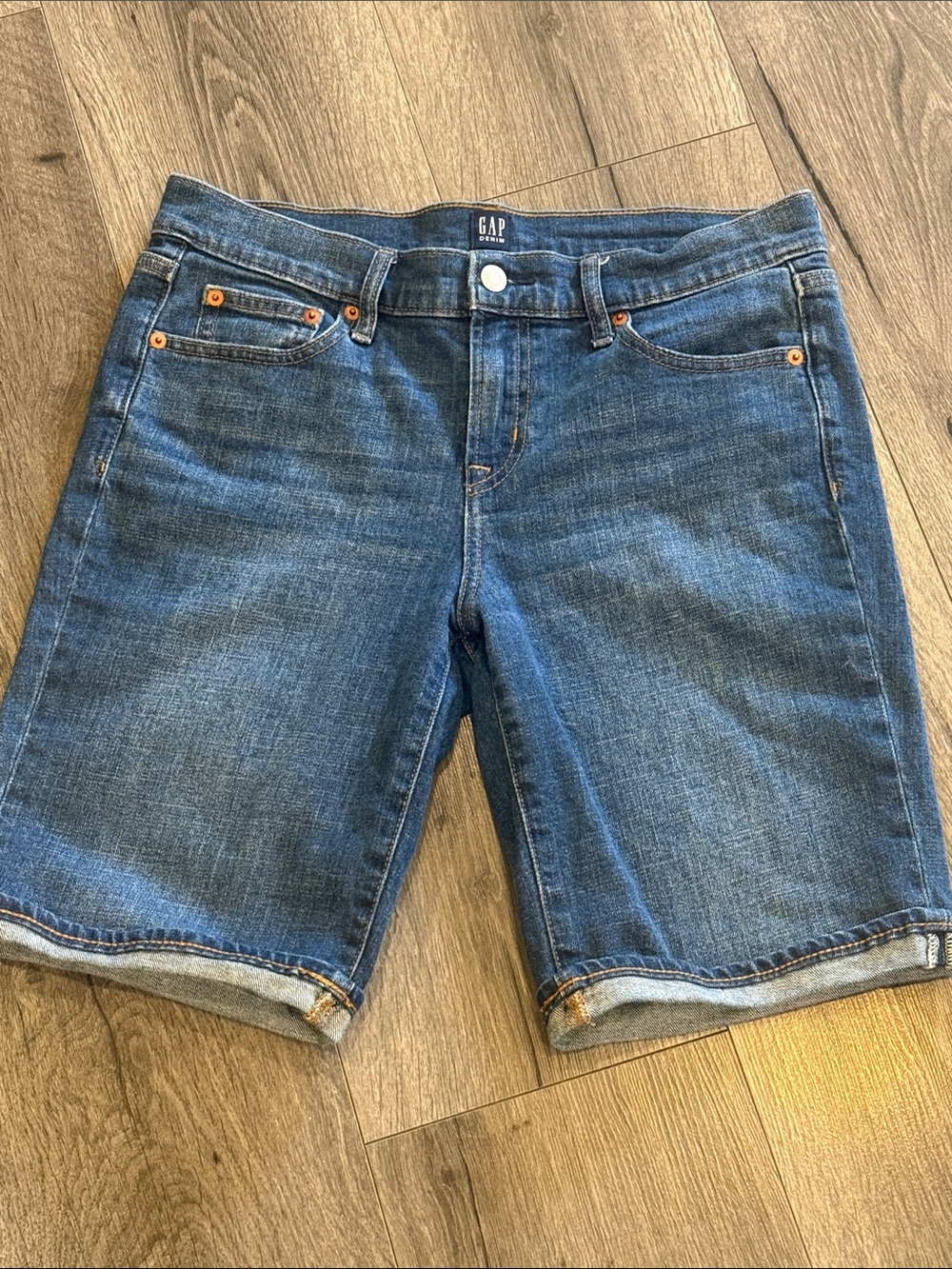 GAP Women's Dark Blue Denim Bermuda Shorts
